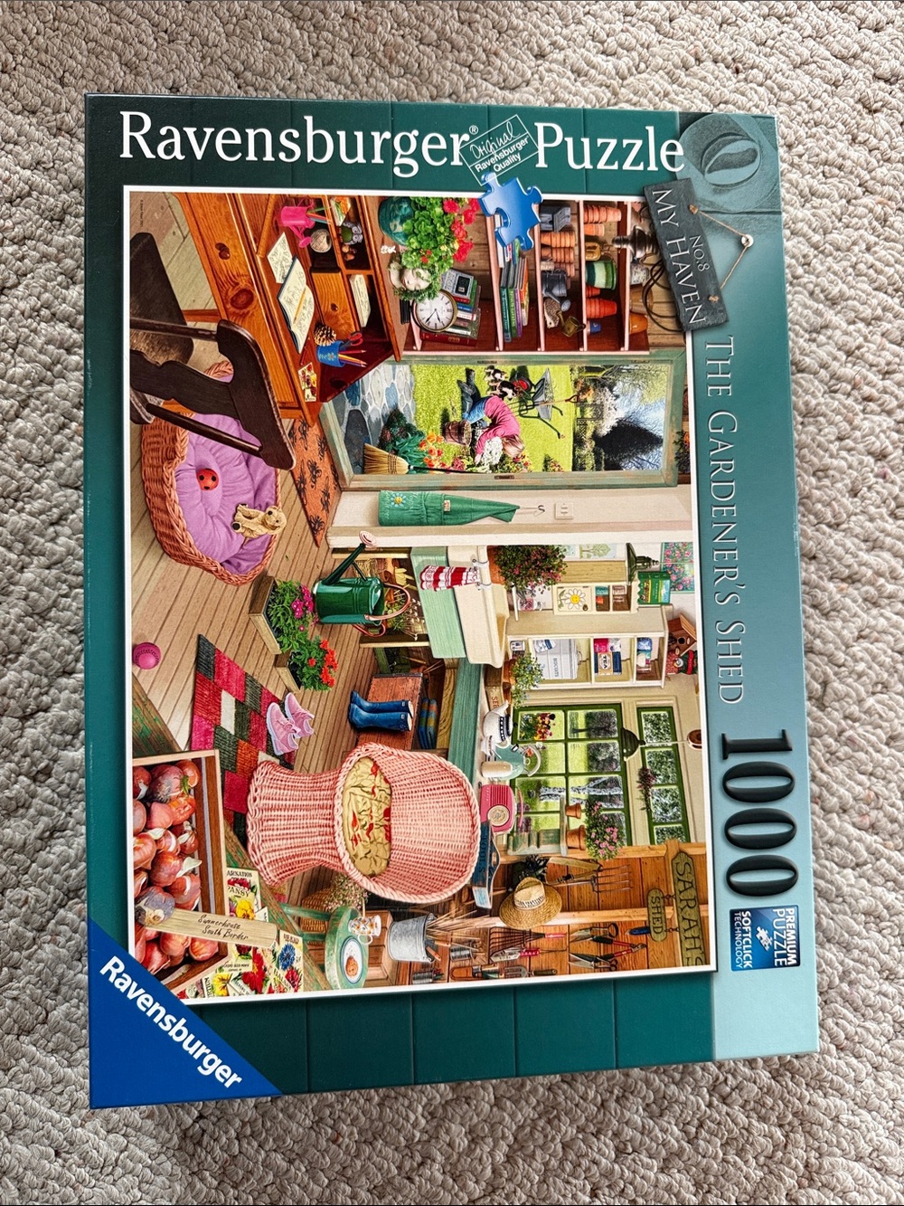 Ravensburger Puzzle - Teal, Pink, Green Multi-Color Garden Shed Scene